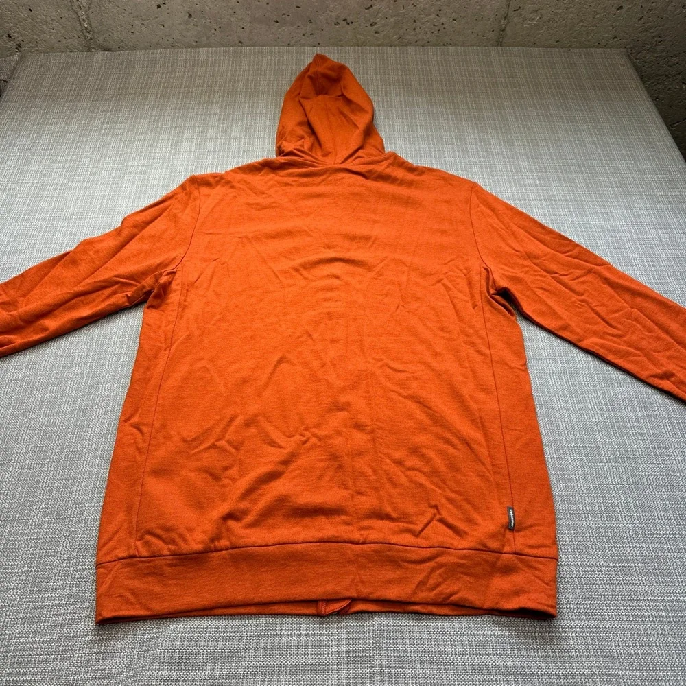 New Icebreaker Central Classic Hoodie Jacket Mens Medium Merino Wool Orange